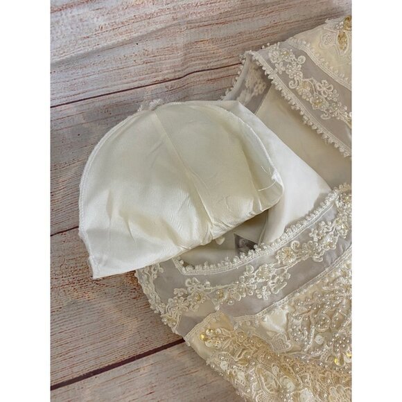 Vintage 1980's/1990's Beaded Bodice Silk Wedding Gown - Small - Picture 16 of 16